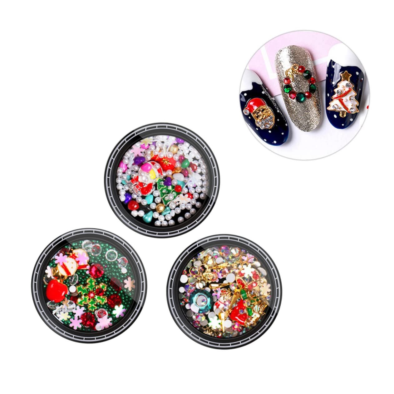 Набор для ногтей Дед Мороз Снежинки украшения Рождественский орнамент для ногтей для женщин, фото №2