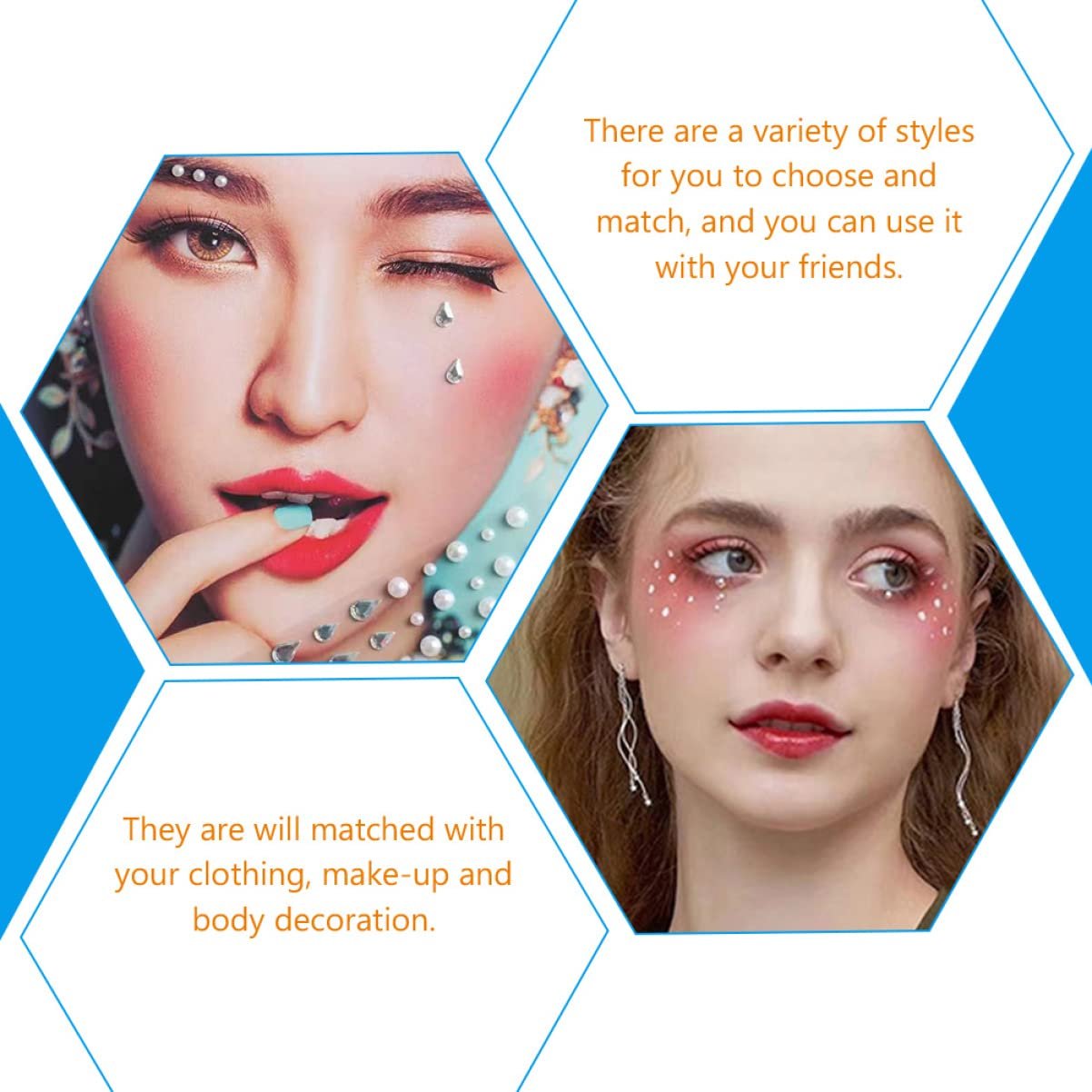 Наклейки для ногтей MAGICLULU, 20 шт, вставки для сверления, наклейки для ногтей, ювелирные изделия со стразами для тела, камни для лица, клей, камни для глаз, клейкие аппликации, патчи для глаз, акриловые стразы, фото №3