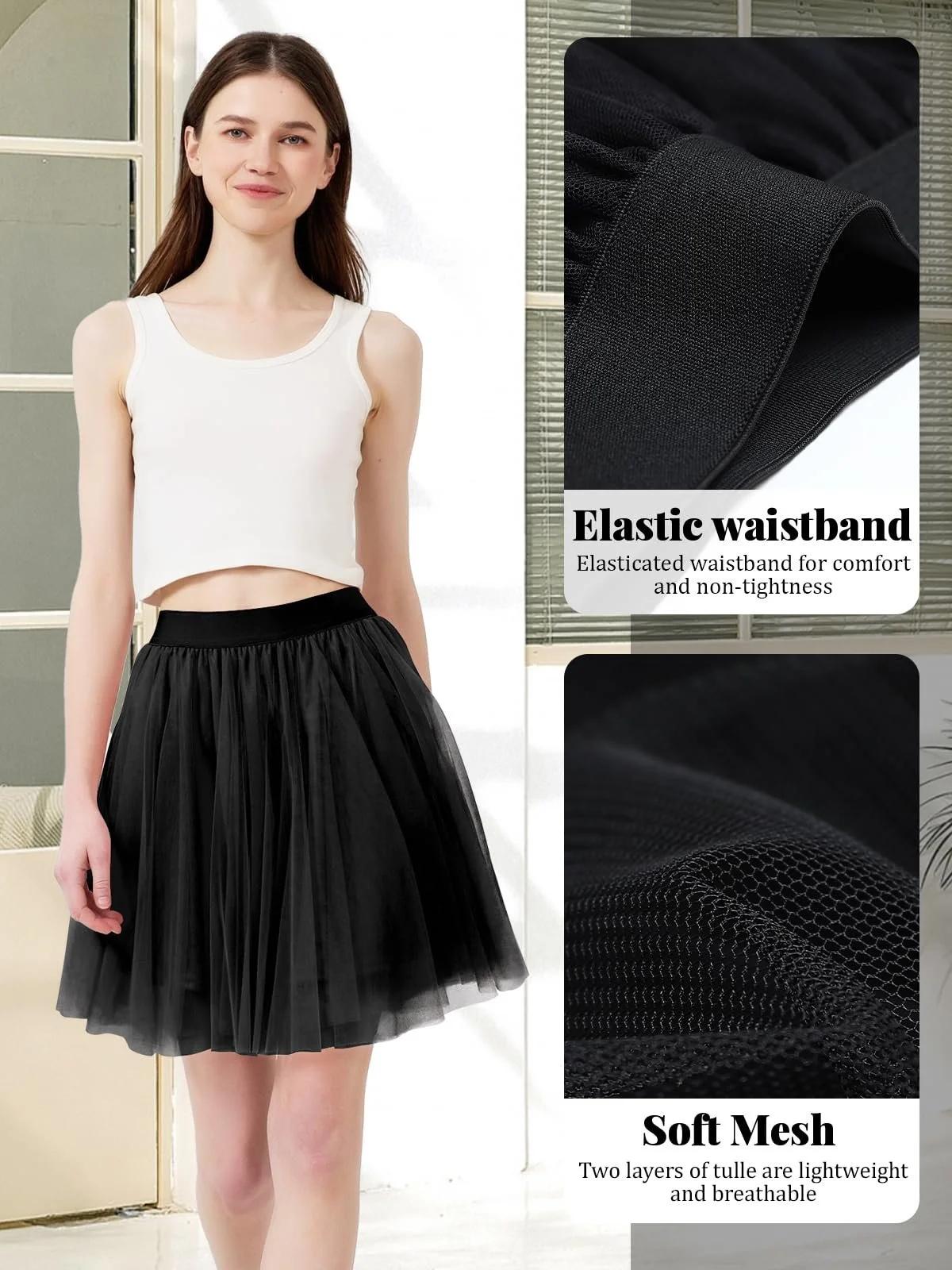 Спідниця з тюлю Eisnnu Жіноча 3 шари, фото №3