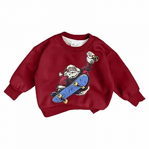 Пуловер для девочек, с принтом, худи, с длинными рукавами, уютная флисовая кофта, мягкая повседневная одежда для детей и подростков, праздничный наряд - Фото 1