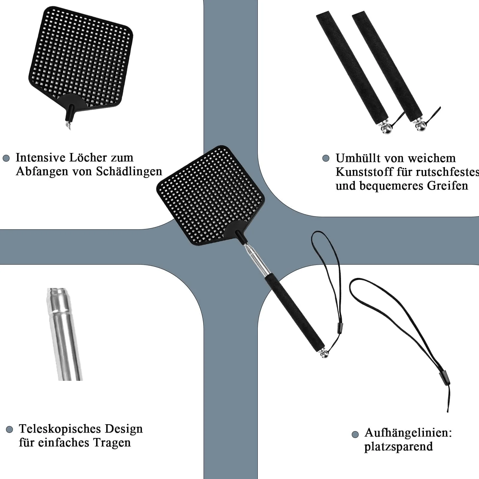 Мухобійка телескопічна Pack of 2 NISENTIA, фото №4