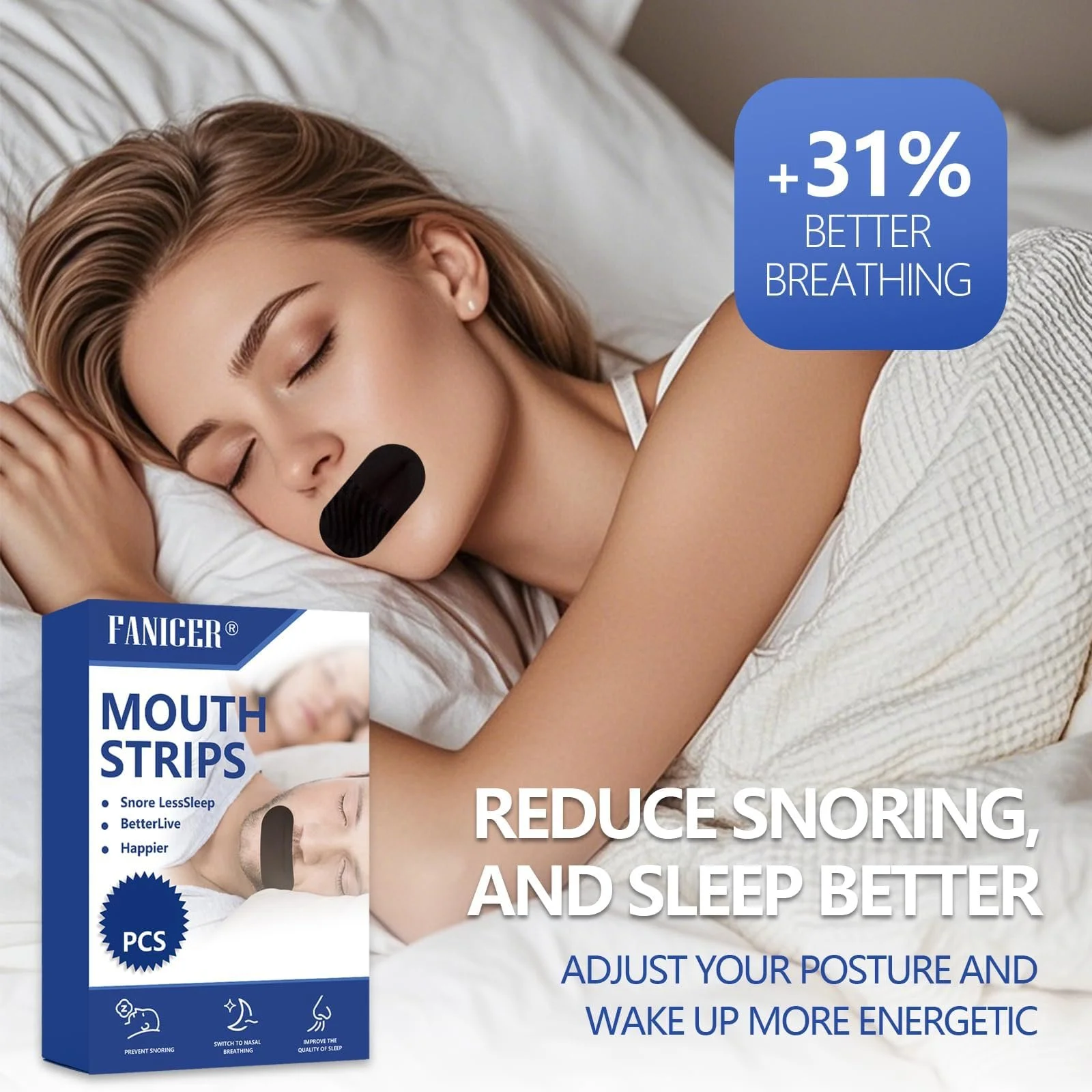 Смужки для рота для сну (50 шт. в упаковці), преміум, фото №4