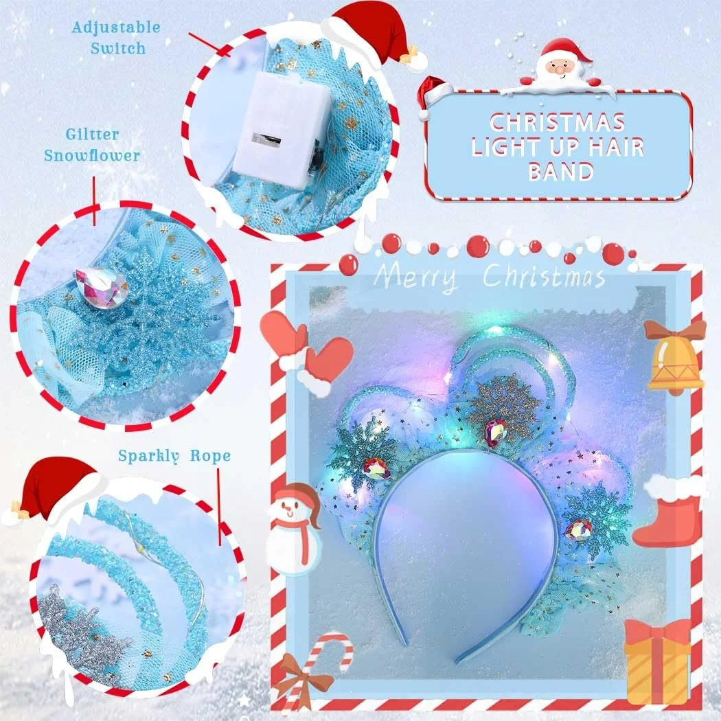 Обруч Сніжинка IYOU LED Блакитний, фото №3