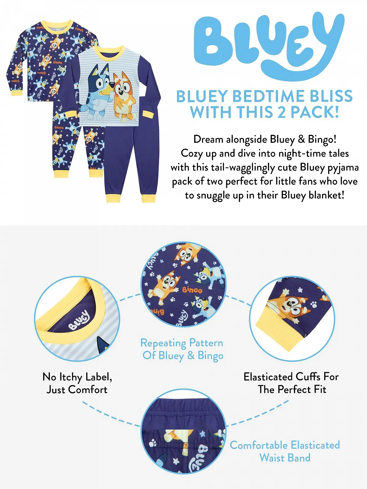 Піжама BlueY Комплект з 2 дитячих піжам Синій, фото №5