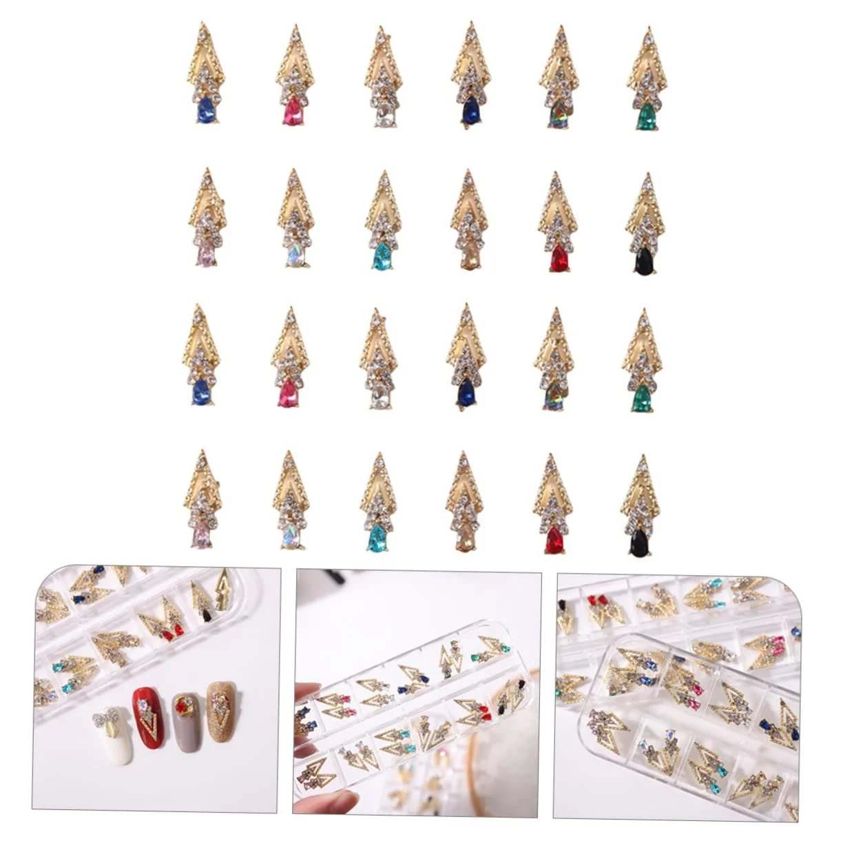 Стразы для ногтей FRCOLOR 72 шт. Блестящие украшения для творческого дизайна ногтей для украшения натуральных и искусственных ногтей, фото №7