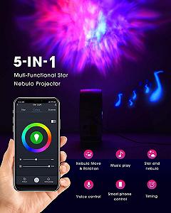 LED Проектор звездного неба SUPPOU Smart Ночник 3D Galaxy Лампа-проектор звездного неба Детский/Для взрослых с RGB Диммированием/Голосовым управлением/WiFi соединением/Совместим с Alexa Google Assistant - Фото 1