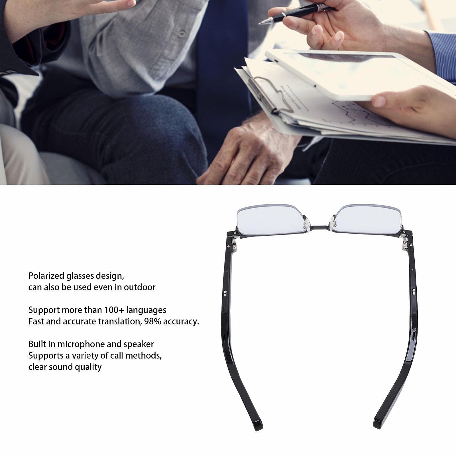 Умные очки-переводчик Annadue AI, Bluetooth аудио линзы с переводом 100 языков, Стильные очки для перевода с микрофоном и динамиком для путешествий и бизнеса, фото №4
