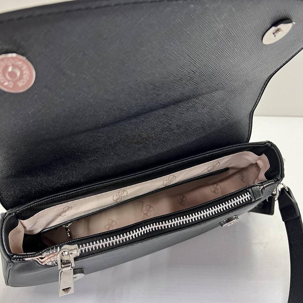 Женская сумка GUESS черная маленькая клатч качественная мини сумочка через плечо гесс, фото №5