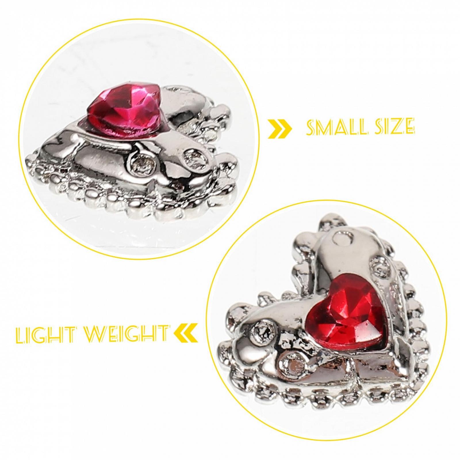 Украшения для ногтей Сердце ABOOFAN 25 шт. Маленькие стразы для ногтей для маникюра для женщин Рождественское украшение, фото №5