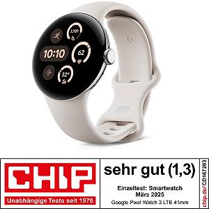 Смарт-годинник Google Pixel Watch 3 (45 мм) Polished Silver Aluminium Case з порцеляновим ремінцем Porcelain Band LTE synthetic.ua - Фото 1