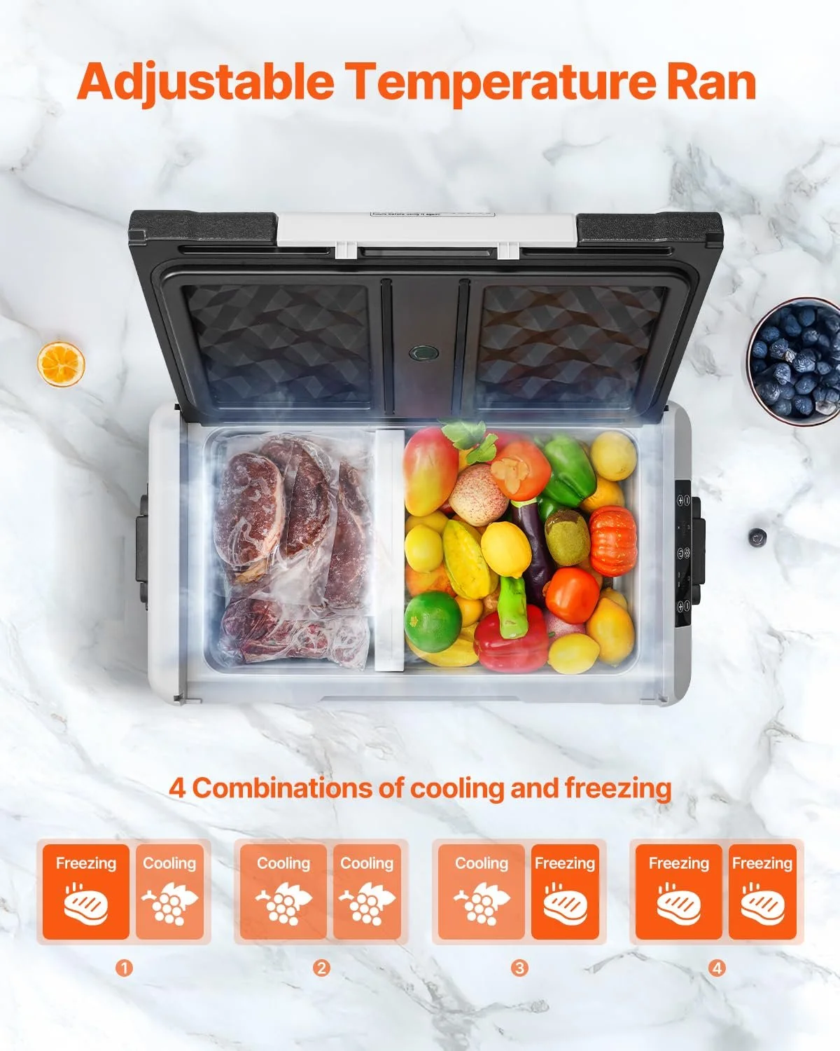 Автомобильный холодильник Vevor Camping Fridge 45 л / 12/24 В / 2 в 1 / 60 Вт, фото №4