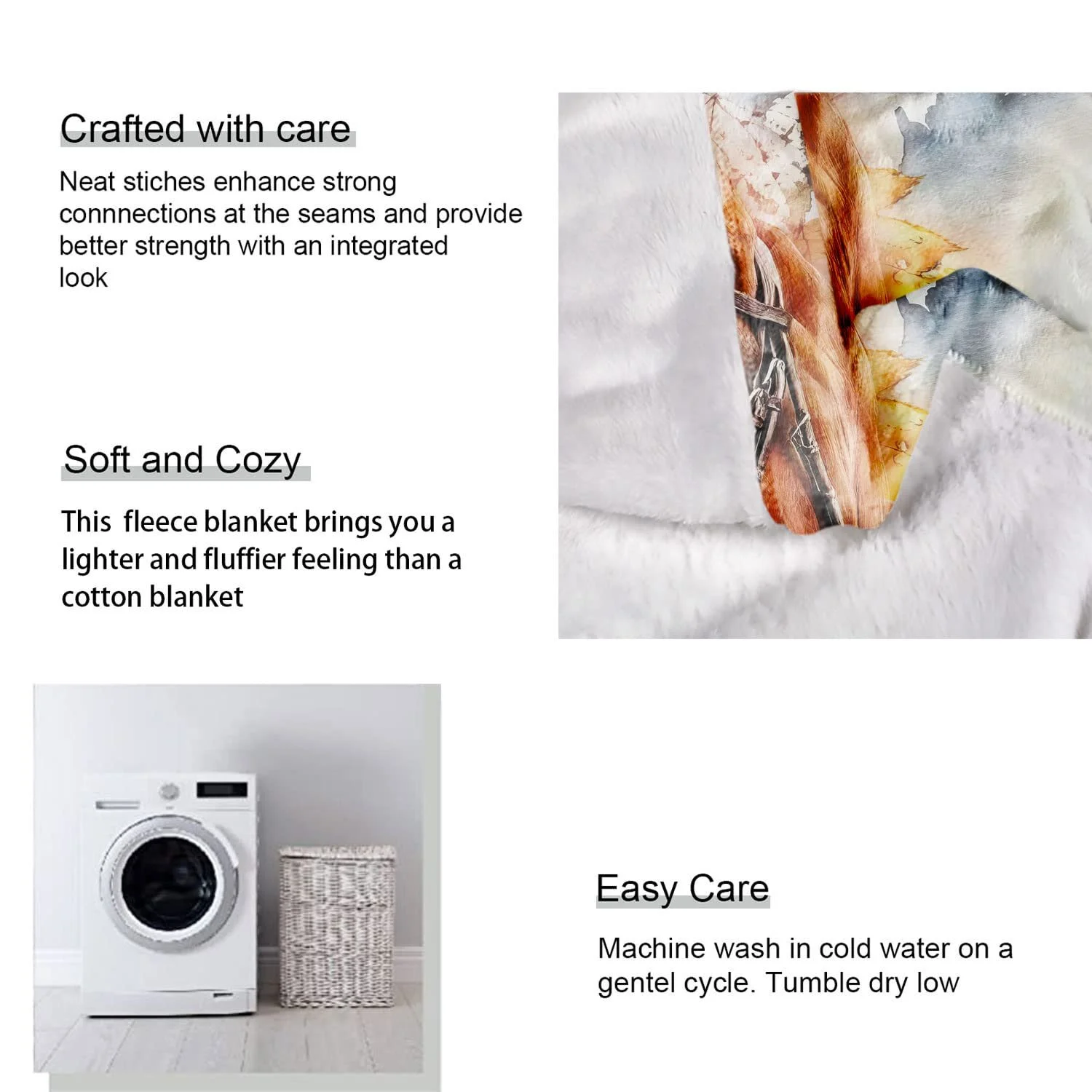 Покривало Zomer Плюшева 150 x 200 см Високоякісна М'яка та Тепла Флісова Покривало як покривало на ліжко, фото №5