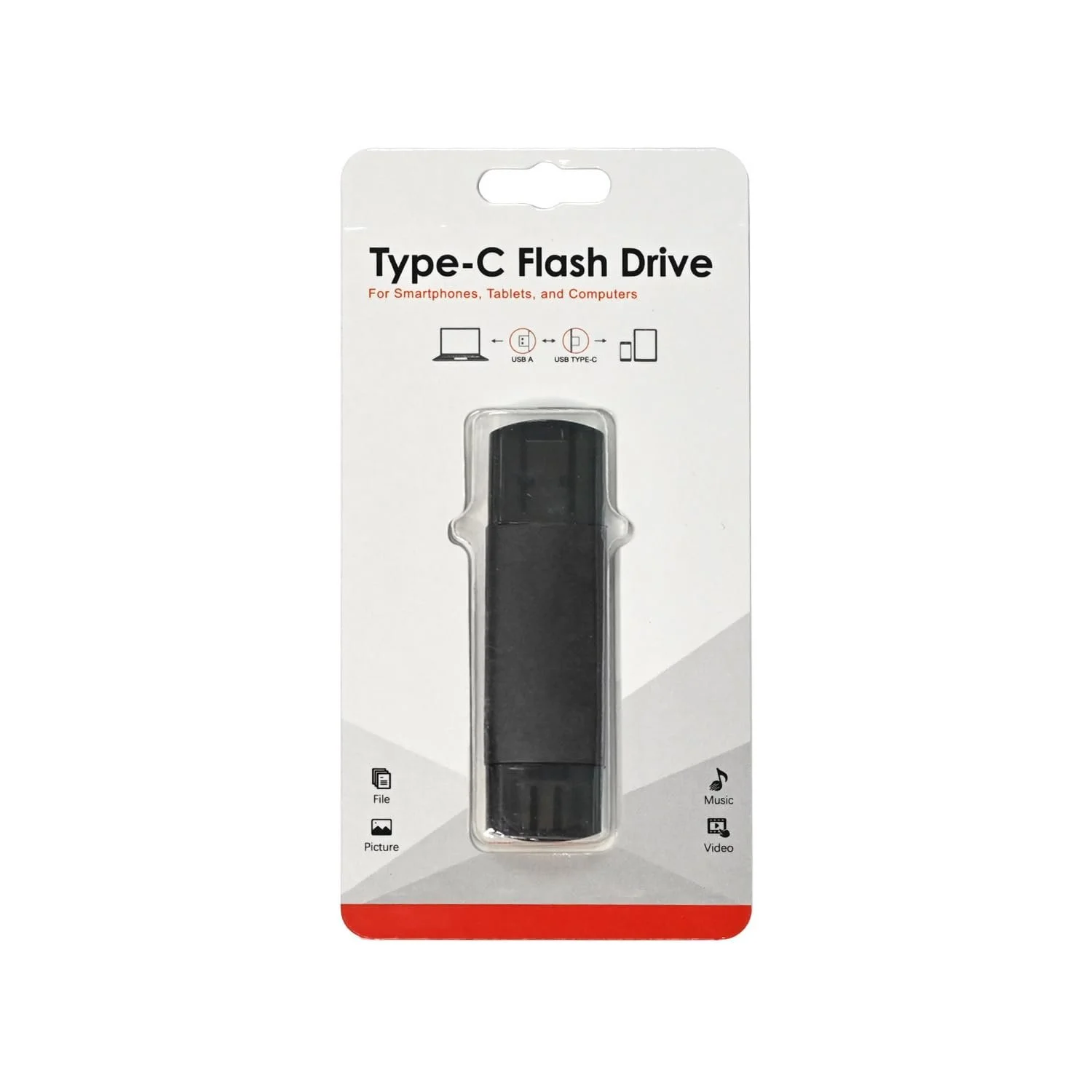 USB-накопичувач 2-в-1 OTG 128 GB 3.0 USB C Stick High Speed Mini Чорний, фото №8