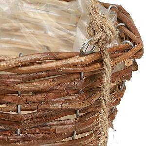 Кошик підвісний Viana дерев'яний набір з 2 шт. діаметр 20 / 26 см Натуральний synthetic.ua - Фото 1