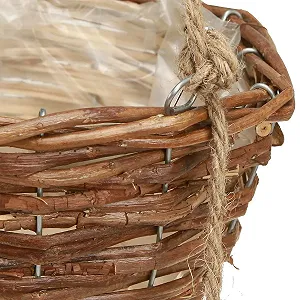 Корзина подвесная Viana деревянная набор из 2 шт. диаметр 20 / 26 см Натуральный synthetic.ua - Фото 1