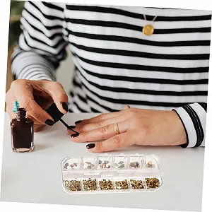 Кристаллы для ногтей Beavorty, 12 г, стекло, стразы AB, плоская задняя часть, сетчатая коробка synthetic.ua - Фото 1