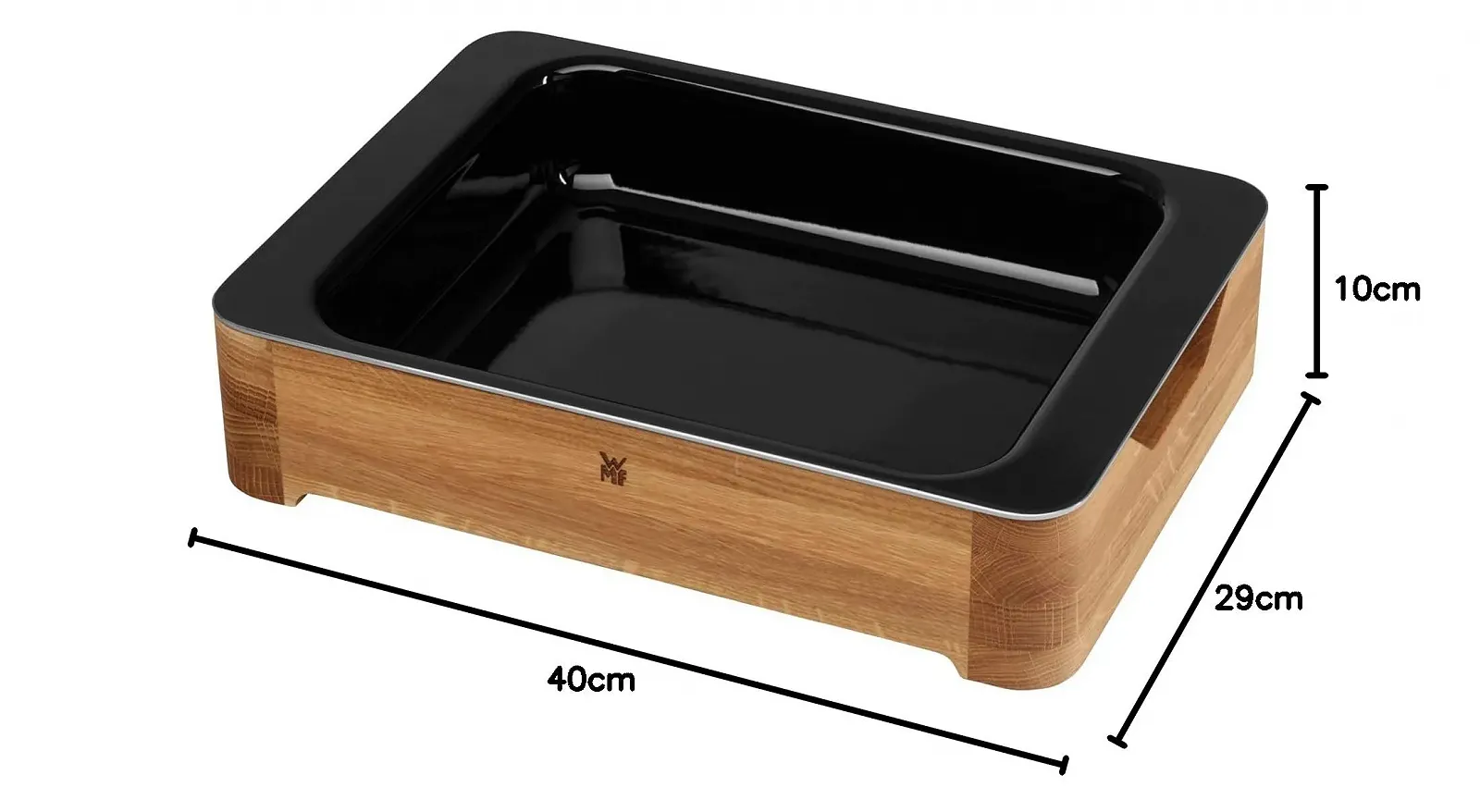 Форма для лазаньи WMF Fusiontec 36 x 26 x 8 см керамическая с деревянной подставкой термостойкая до 450 °C Large, фото №9