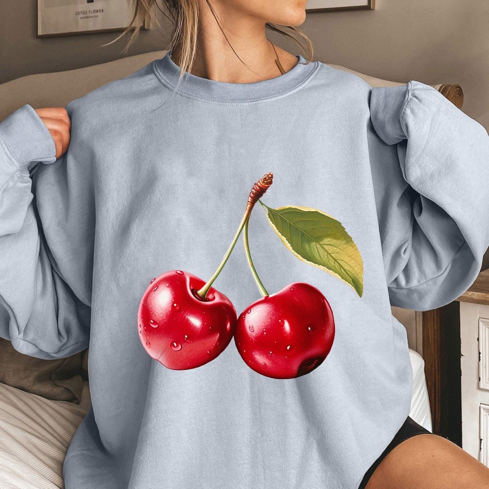 Пуловер Komiseup Oversized Y2K Лонгслив Базовый Круглый вырез Толстовка без капюшона Элегантный Однотонный Лонгшерт Модная Рубашка с принтом вишни Хлопковая Спортивная рубашка Подростковая Девочка Streetwear 08, фото №2 Пуловер Komiseup Oversized Y2K Лонгслив Базовый Круглый вырез Толстовка без капюшона Элегантный Однотонный Лонгшерт Модная Рубашка с принтом вишни Хлопковая Спортивная рубашка Подростковая Девочка Streetwear 08, фото №2