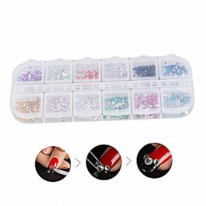 Блестки для ногтей FRCOLOR 3 шт., разноцветные украшения для ногтей, прозрачная контейнерная упаковка synthetic.ua - Фото 1