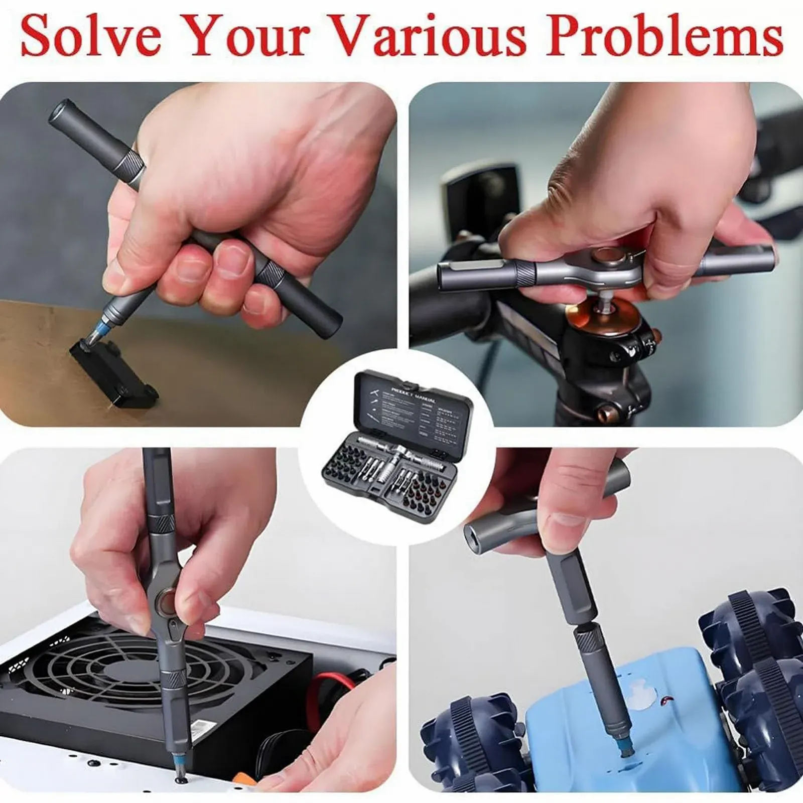 Набір реверсивних викруток 40-в-1 магнітний прецизійний з кейсом, фото №4