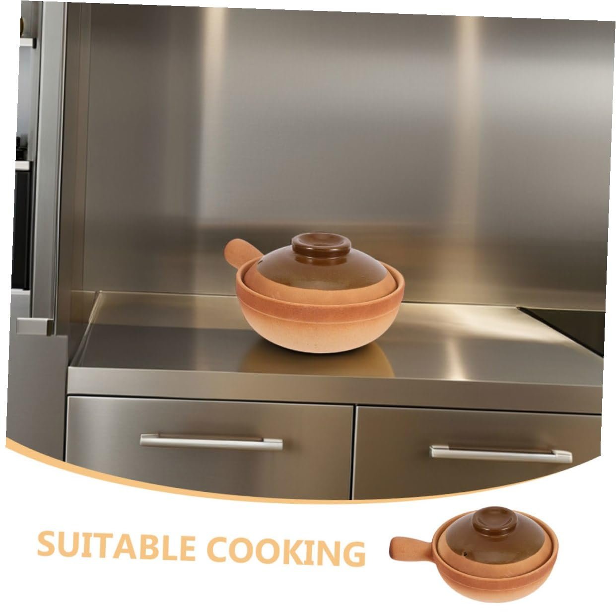 Кастрюля для запекания Veemoon Ceramic с крышкой Малая Heat Resistant, фото №9