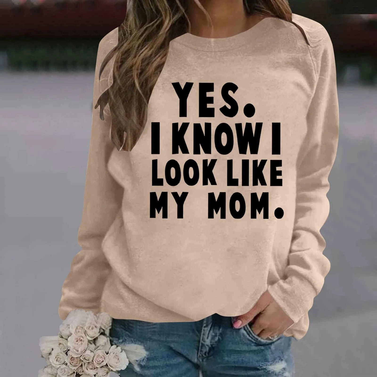 Туника Vhersily Женский пуловер Женский На шею Смешной принт Без капюшона Толстовки Длинный рукав Толстовки Большой размер Элегантные платья Красная футболка Длинный рукав, фото №2