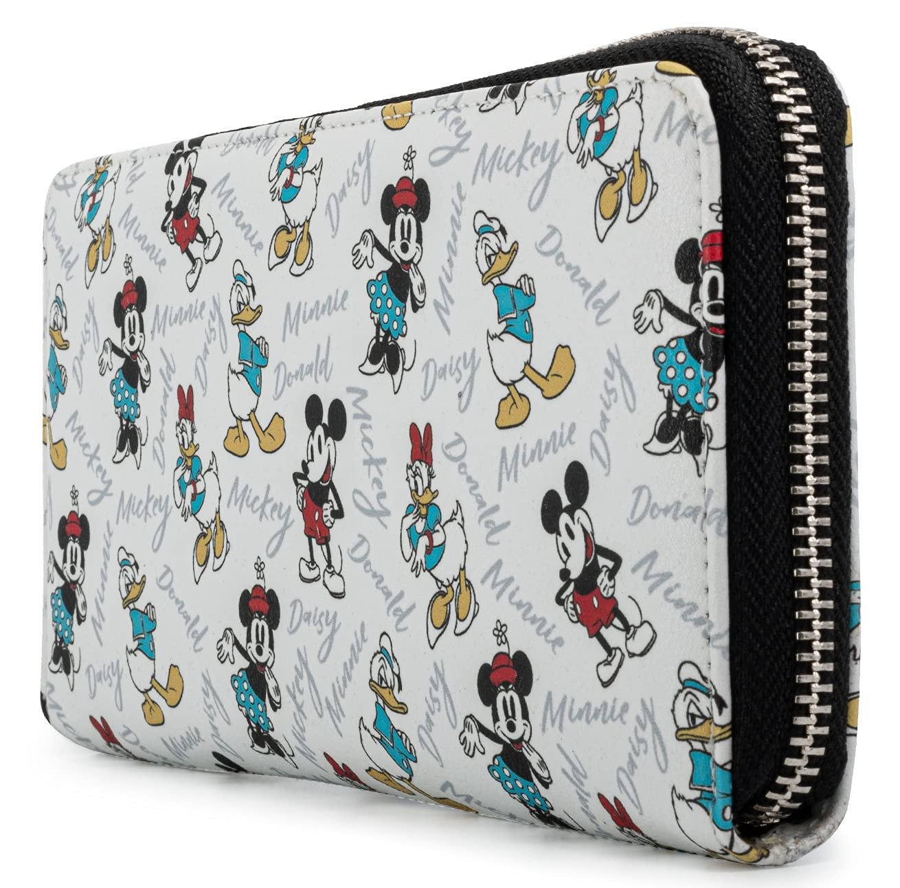 Клатч Loungefly Disney Mickey Minnie Mouse Daisy Donald Duck Zip White Белый/Пышный Сад, фото №4