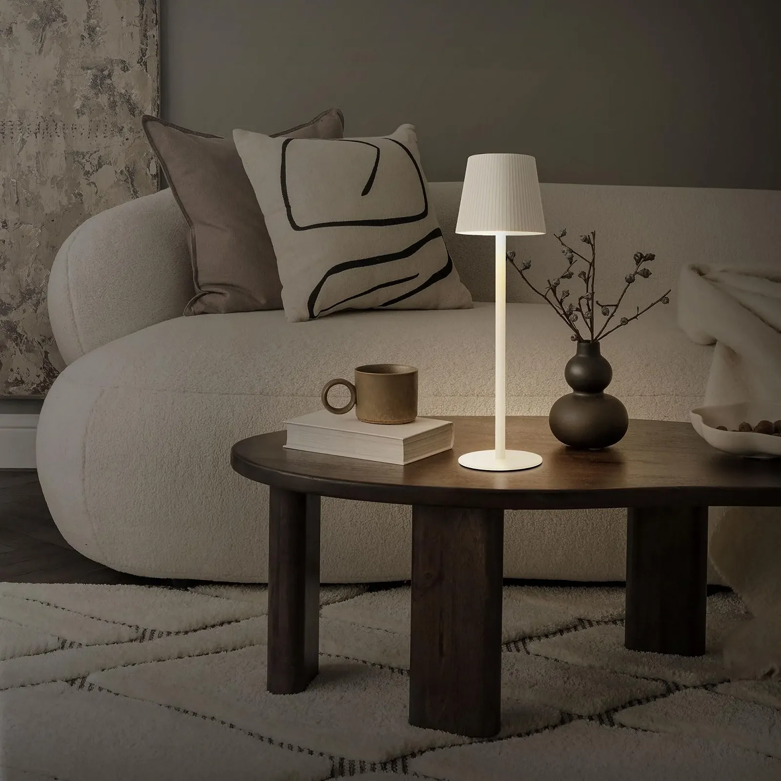 Настільна лампа ML-Design LED Бездротова Сенсорна 4 рівні яскравості USB-C Ø10x36 см Біла, фото №9