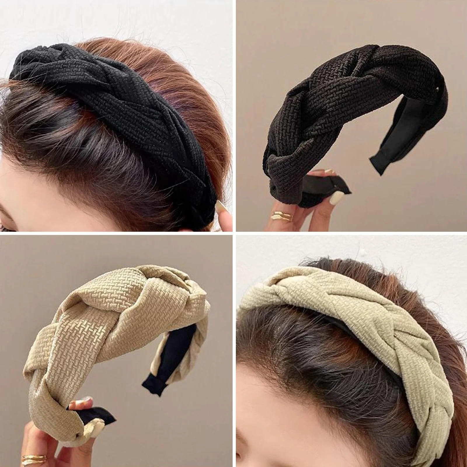 Обруч на голову Плетена Тканинна Широка, фото №6