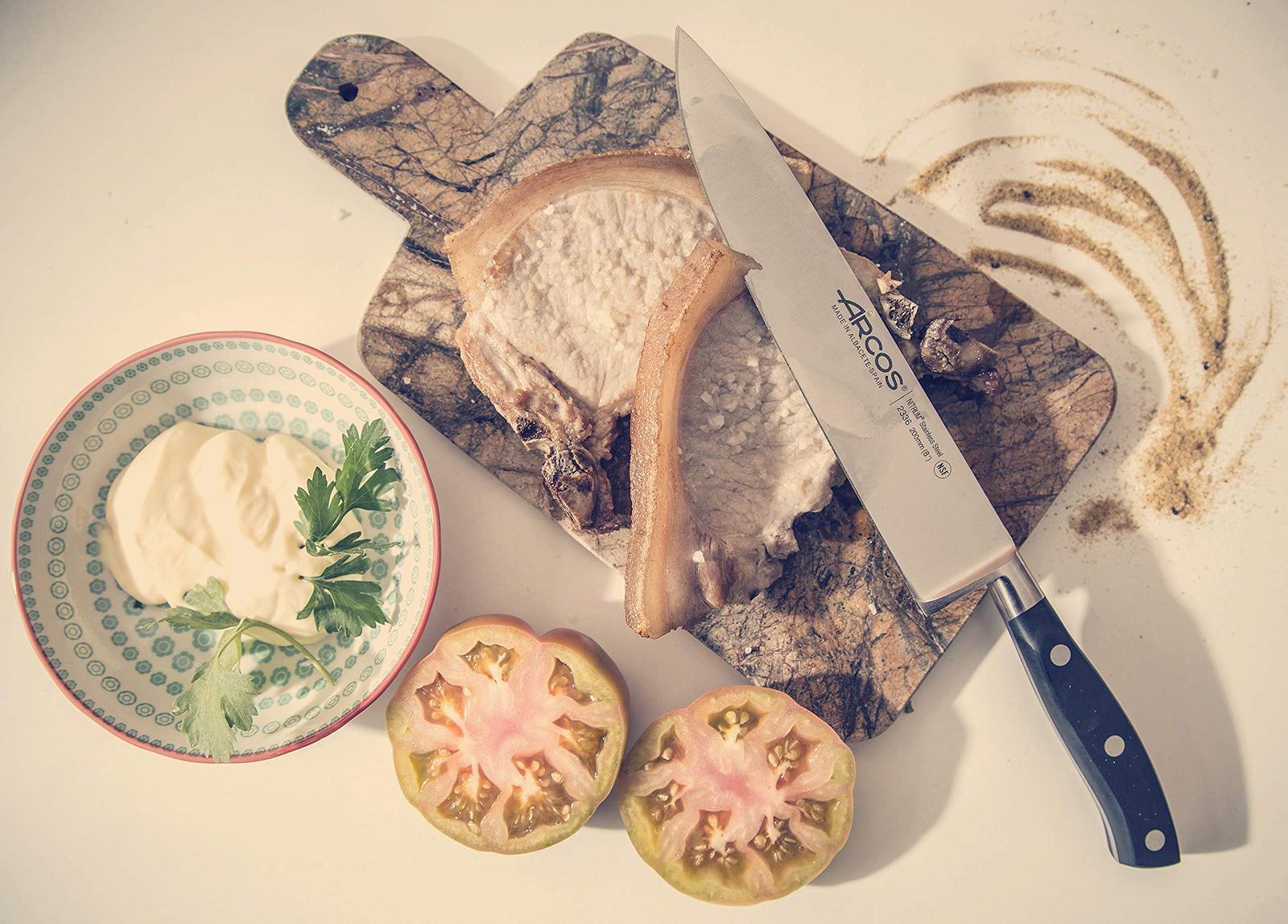 Набор кухонных ножей Arcos Riviera Нож для очистки овощей + Santoku + Поварской нож Лезвие из нержавеющей стали, рукоятка из полиоксиметилена Черный, фото №7