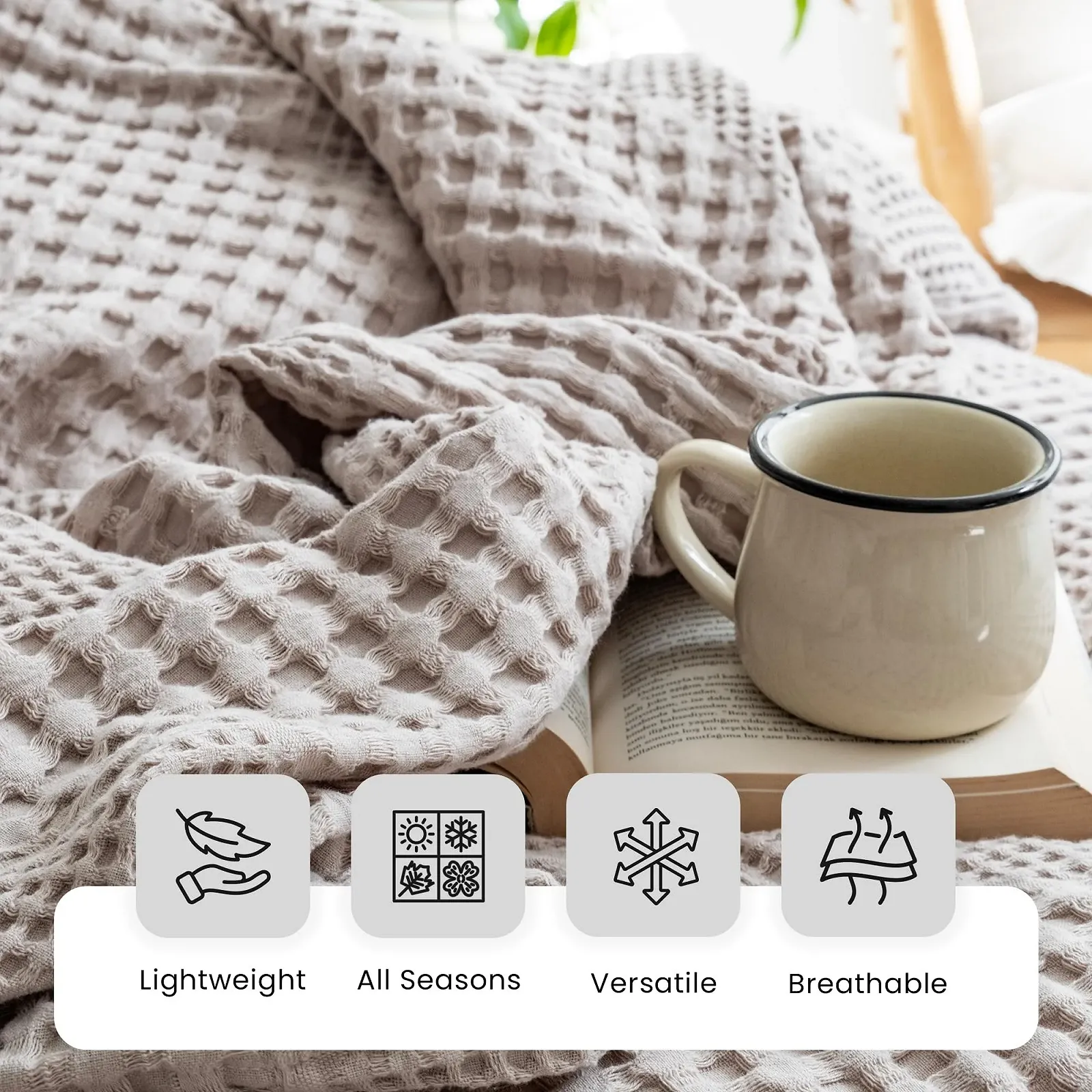 Покрывало Super King Size Milam London Joanna Collection Бежевый, 250x280см, фото №4