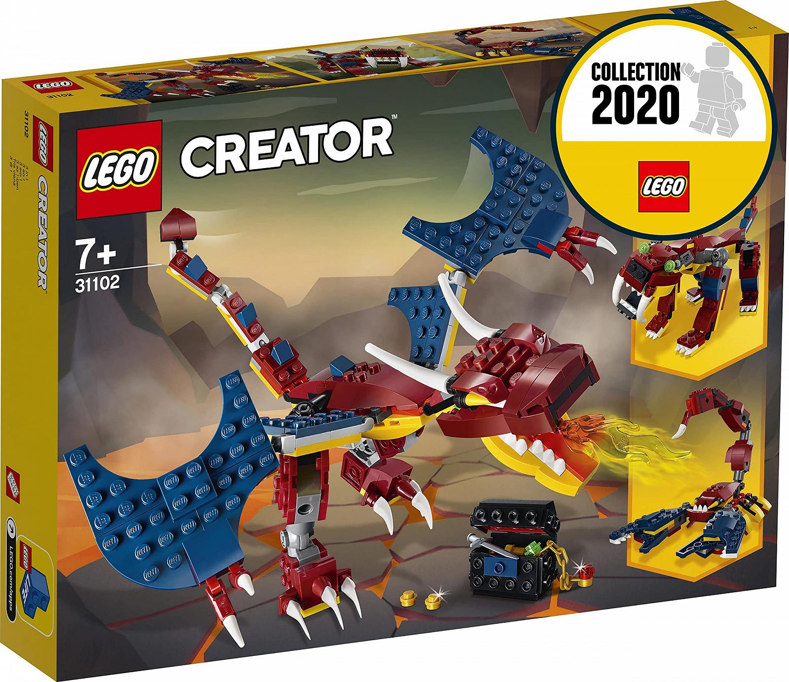 Конструктор LEGO Creator 31102 3-в-1 Огненный дракон - Саблезубый тигр - Скорпион, фото №2