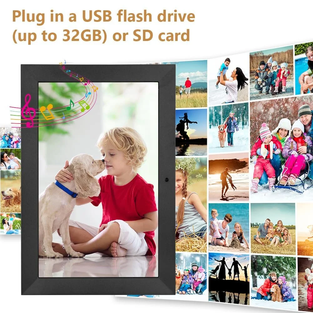Цифровая фоторамка Vicloon 10.1 Inch HD IPS USB SD Remote Control, фото №4