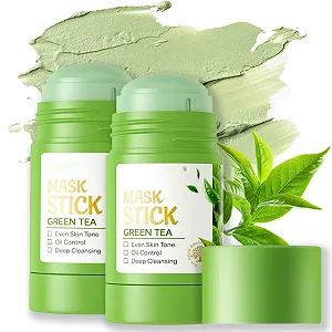 Маска-стик Soleneva Green, Очищающая глиняная маска с зеленым чаем для увлажнения кожи для мужчин и женщин для всех типов кожи, Глиняная маска для уменьшения пор, против акне, 2 шт - Фото 1