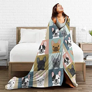 Одеяло Jiele Печатное 3D Французский Бульдог Собака Милое Ультра Мягкое Флисовое Одеяло Фланелевое Бархатное Плюшевое Одеяло 150 x 200 см synthetic.ua - Фото 1