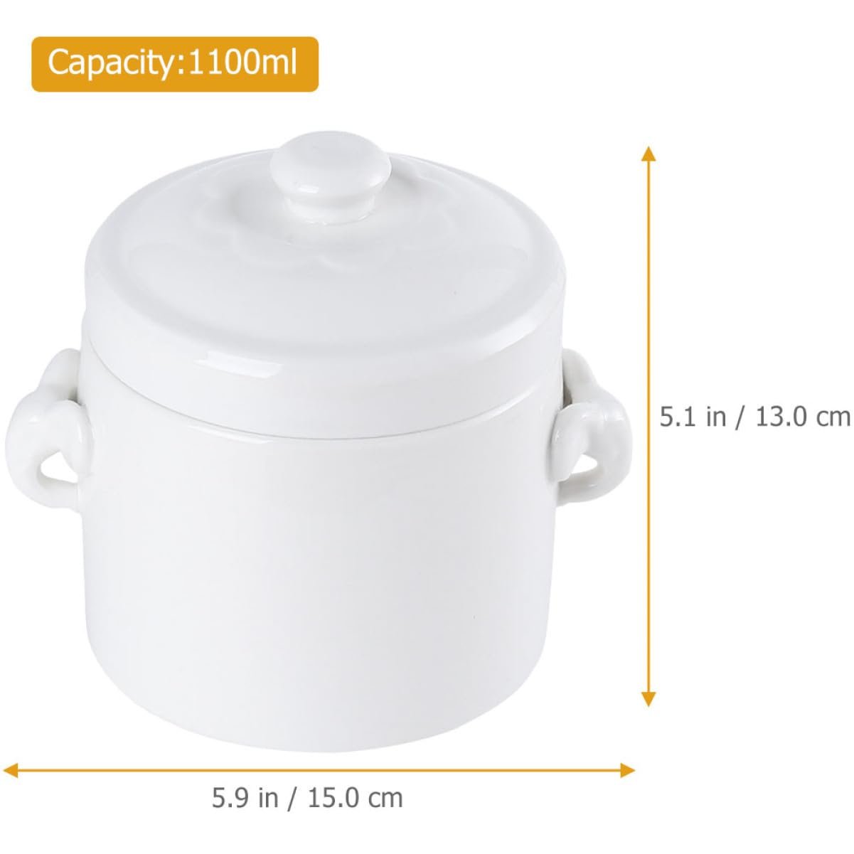Керамічна Гусятниця для запікання з кришкою Термостійка для супів та десертів Біла, фото №7