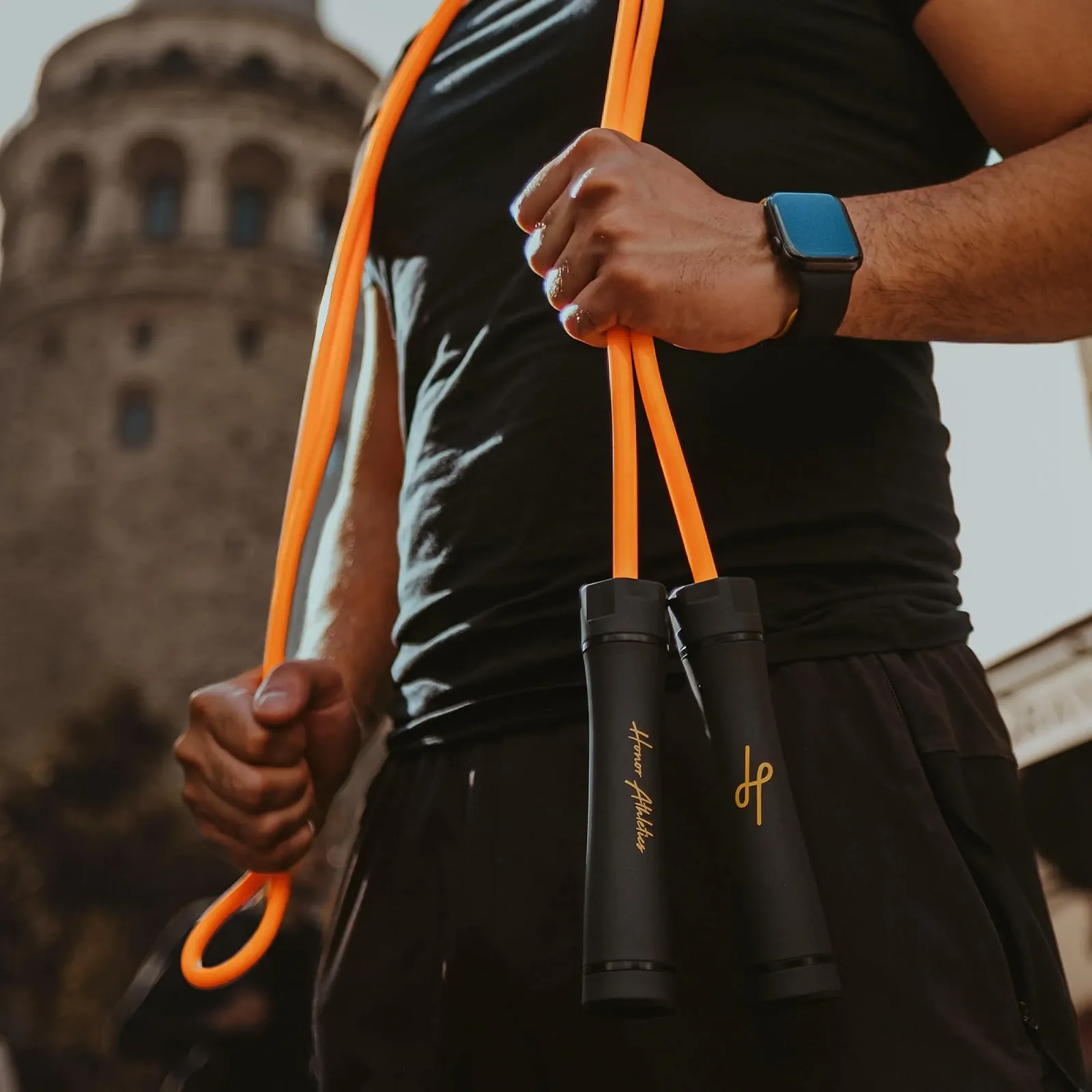 Скакалка Honor Athletics обтяжена PVC 0.5 кг 3 м з підшипниками, фото №3
