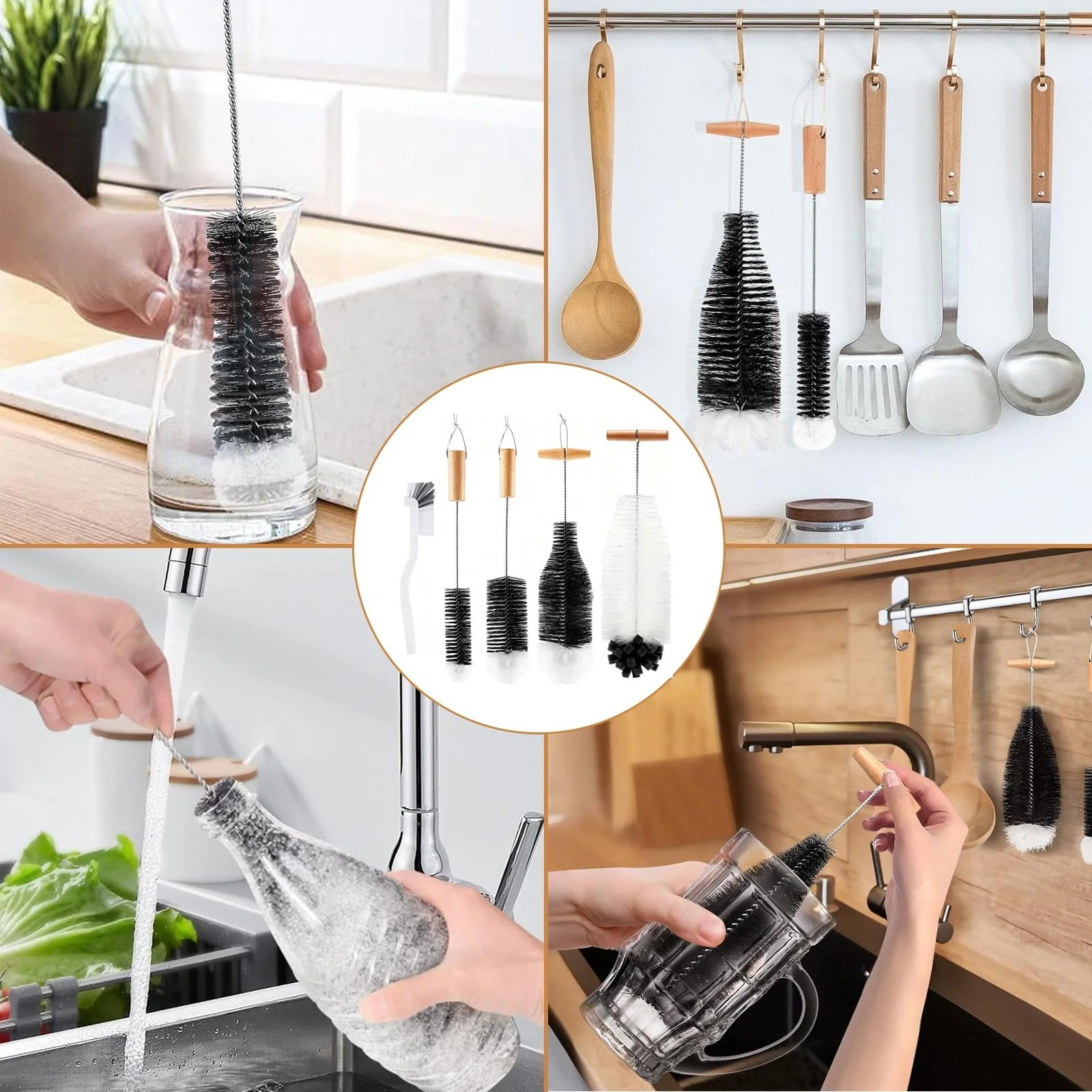 Йоржики для пляшок Набір із 5 шт. для пляшок Sodastream, скляних, пластикових пляшок та графинів, фото №5