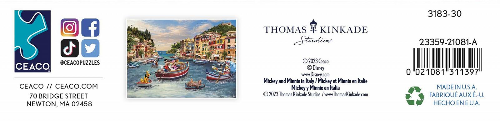 Пазл Ceaco Thomas Kinkade Disney Mickey & Minnie in Italy 1000 елементів, фото №5 Пазл Ceaco Thomas Kinkade Disney Mickey & Minnie in Italy 1000 елементів, фото №5