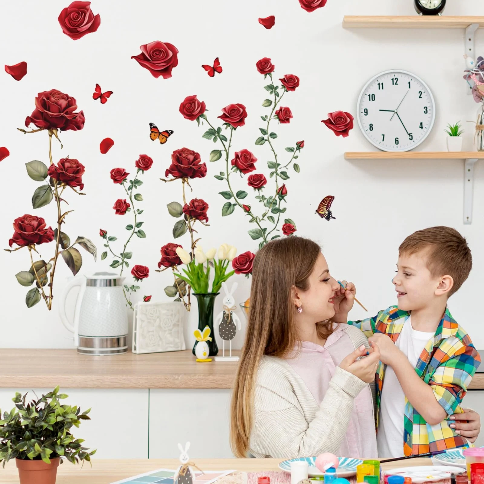 Наклейки на стіну Red Rose Квіти та метелики Вінілові 67 x 67 см, фото №5