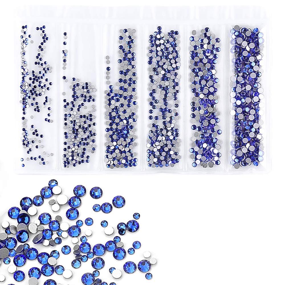 Стразы для ногтей Блестки Темно-синий Круглый 1440шт, фото №1