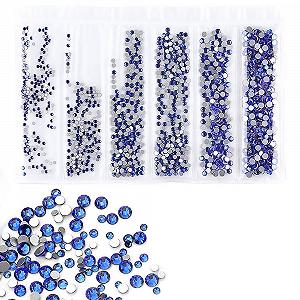 Стразы для ногтей Блестки Темно-синий Круглый 1440шт - Фото 1