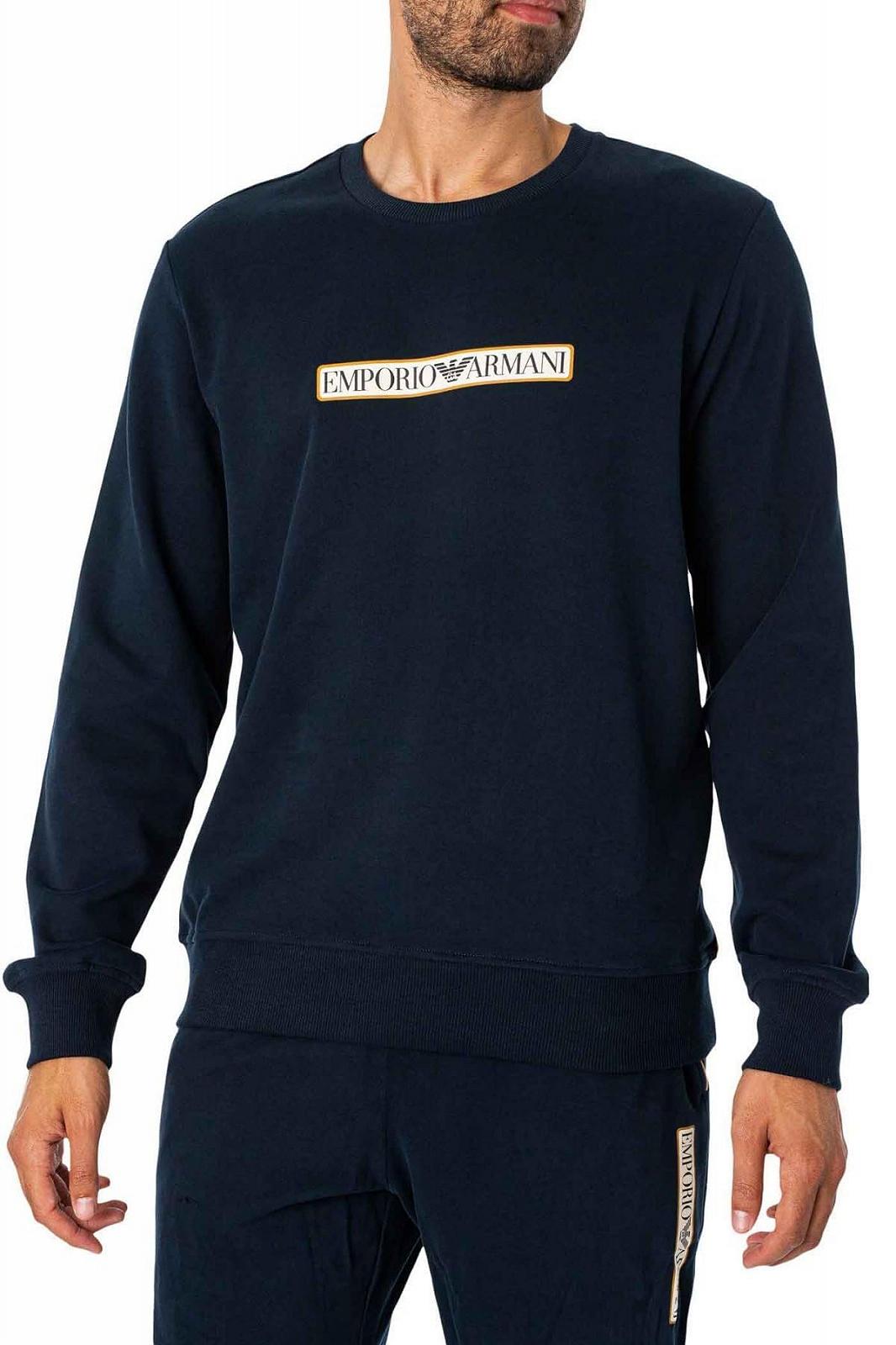 Свитшот Emporio Armani мужской, флисовый, с круглым вырезом горловины, фото №1