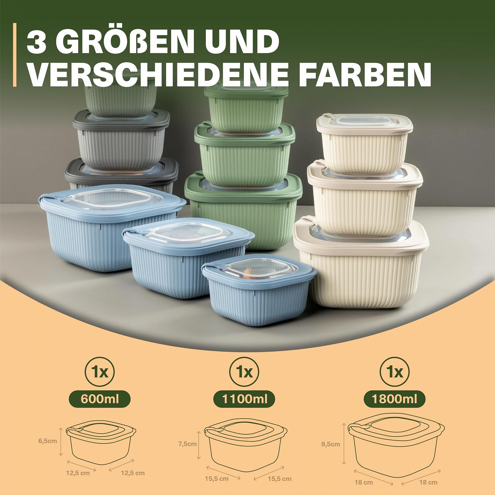 Набір контейнерів для зберігання продуктів 3 шт. BPA-Free 600/1100/1800 мл, фото №2