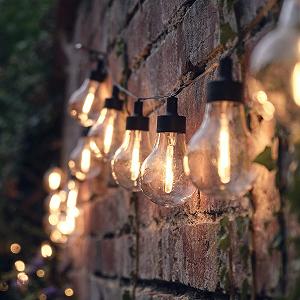 Гірлянда Lights4fun 20 LED Сонячна для вечірок, вулична, ретро, кульки - Фото 1