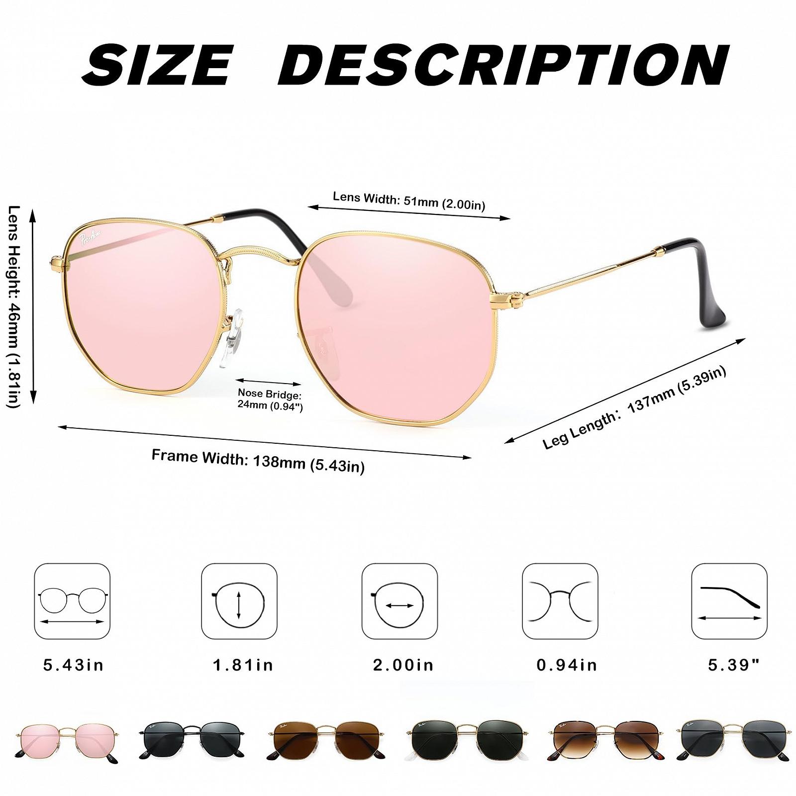 Сонцезахисні окуляри багатокутні Pro Acme для чоловіків та жінок, справжні скляні лінзи, шестикутна оправа, фото №3 Сонцезахисні окуляри багатокутні Pro Acme для чоловіків та жінок, справжні скляні лінзи, шестикутна оправа, фото №3