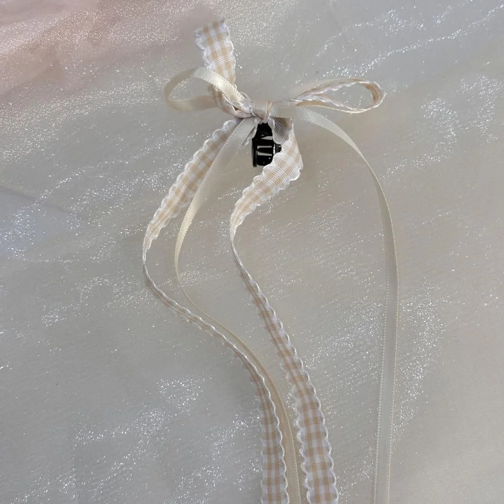 Заколка для волос Yjcnelcr Клетчатая Французский Клип с бантом Аксессуары для волос для женщин и девочек, фото №6