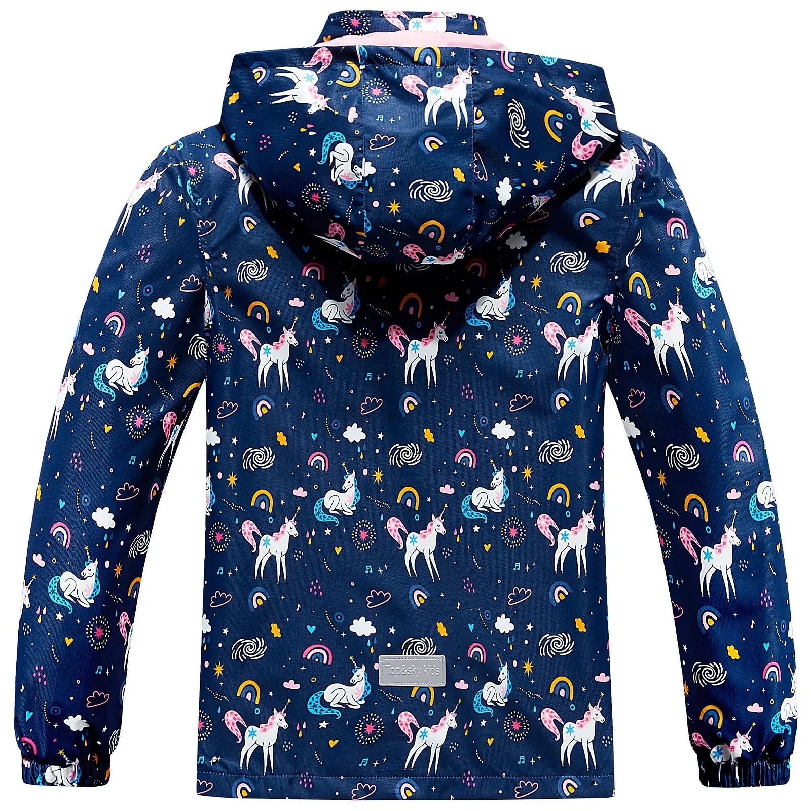 Дитяча дощова куртка з капюшоном для дівчат, водонепроникна, фото №2