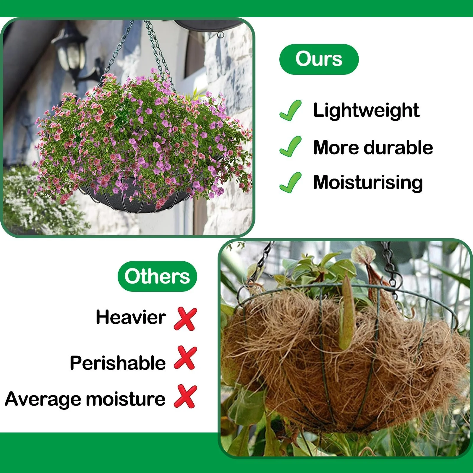Вставки для підвісних кошиків з повсті 3 шт. 14 дюймів, фото №5