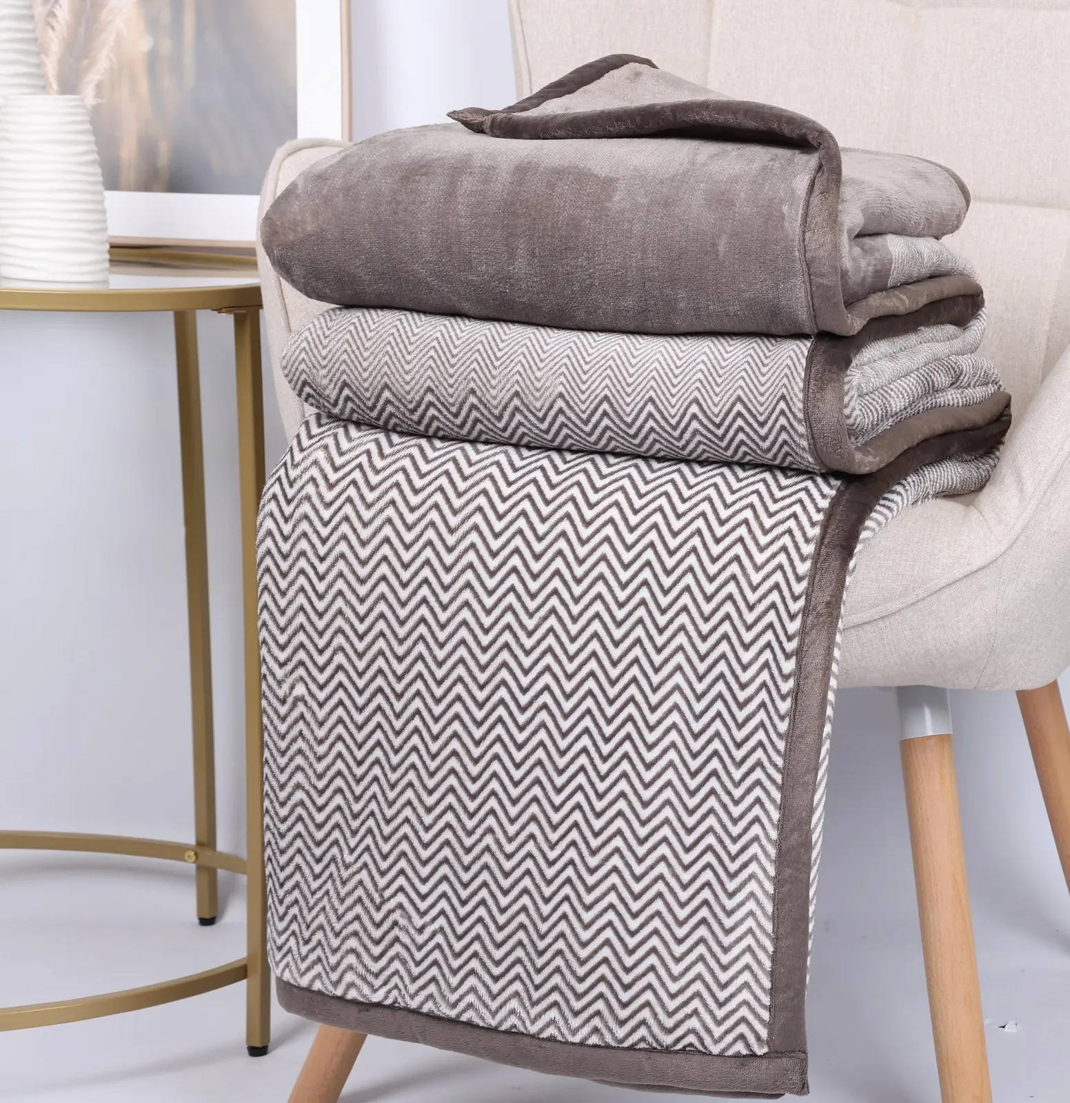 Покривало Betz Luxury Cuddle Home Blanket XXL MONTE-CARLO бежевий 150x200 см, фото №1